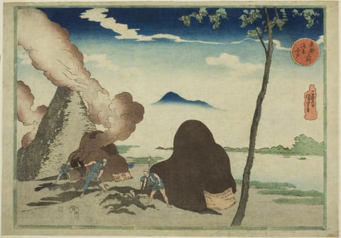 Asakusa Imado by Utagawa Kuniyoshi, colour woodblock print